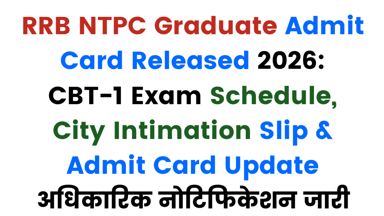 RRB NTPC Graduate Admit Card Released 2026