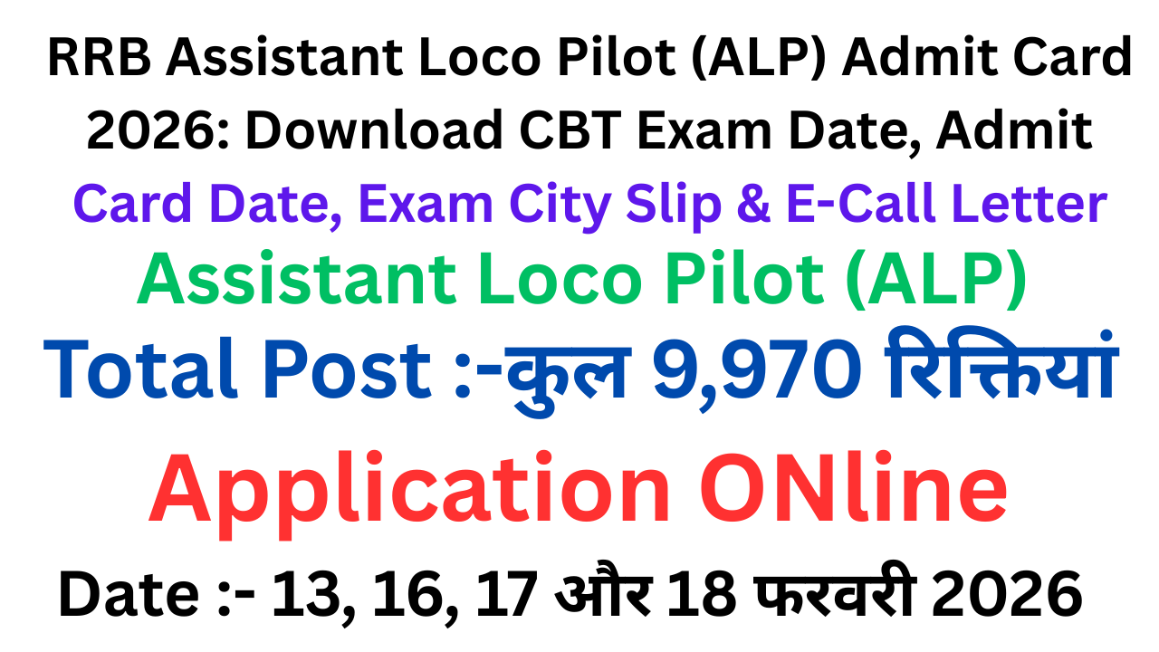 RRB Assistant Loco Pilot (ALP) Admit Card 2026