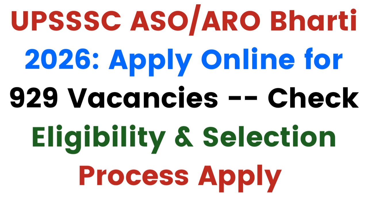 UPSSSC ASO/ARO Bharti 2026