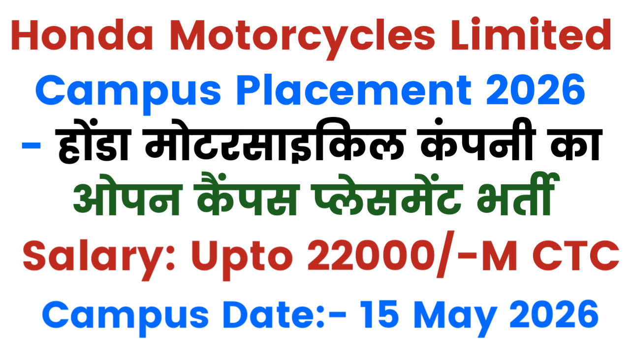 Honda Motorcycles Limited Campus Placement 2026